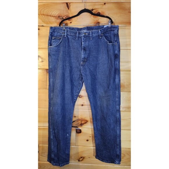 Wrangler Regular Fit Heavy Mens 44X32 Mid Rise Straight Blue Jeans - Picture 2 of 8